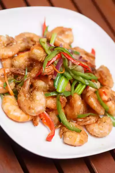 Jiao Yan Xia - Garnelen mit Salz und Szechuanpfeffer