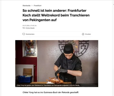 Peking Duck World Record - Frankfurter Neue Presse